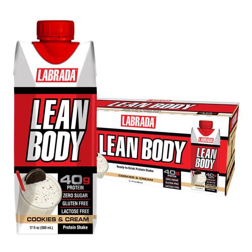 Labrada Lean Body Ready-to-Drink Protein Shake (12 x 500 ml, Biscotto al Cioccolato e Crema )