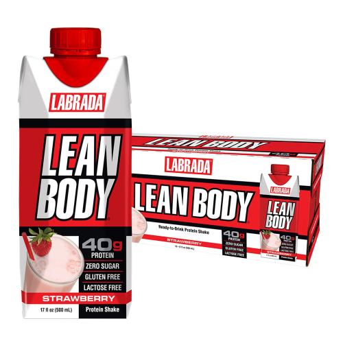 Labrada Lean Body Ready-to-Drink Protein Shake (12 x 500 ml, Fragola)