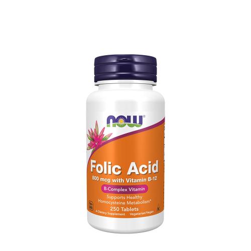 Now Foods Folic Acid 800mcg + B-12 25mcg (250 Compressa)