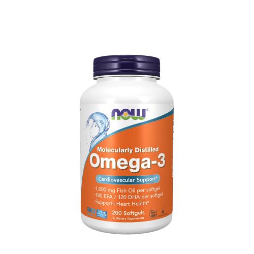 Now Foods Omega-3, Molecularly Distilled (200 Capsule morbida)