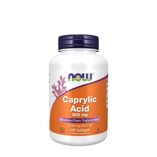 Now Foods Caprylic Acid 600 mg Softgels (100 Capsule morbida)