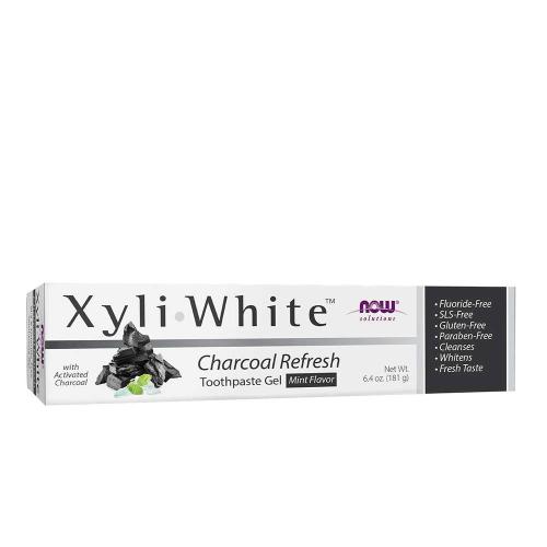 Now Foods XyliWhite Charcoal Refresh Toothpaste Gel (181 g, Menta)