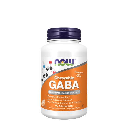 Now Foods GABA Orange Flavor Chewable Tablets (90 Compresse da masticare)