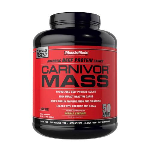 MuscleMeds Carnivor™ Mass 100% Beef Protein Mass Gainer (2668 g, Caramello alla Vaniglia)