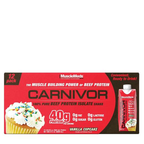 MuscleMeds Carnivor RTD Beef Protein Shake (12 Confezione, Dolce alla Vaniglia)