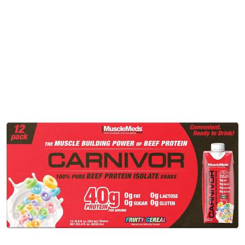 MuscleMeds Carnivor RTD Beef Protein Shake (12 Confezione, Fruity Cereal)