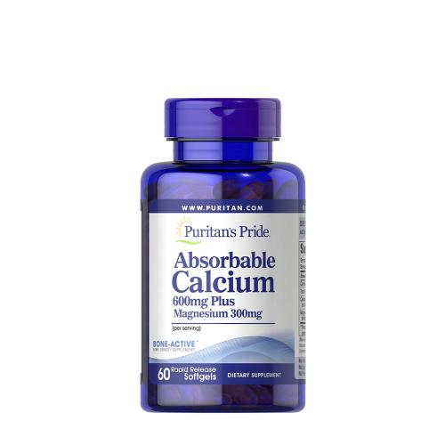 Puritan's Pride Absorbable Calcium 600 mg plus Magnesium 300 mg (60 Capsule morbida)