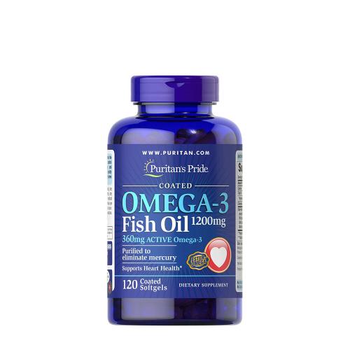 Puritan's Pride Omega-3 Fish Oil Coated 1200 mg (360 mg Active Omega-3) (120 Capsule morbida)