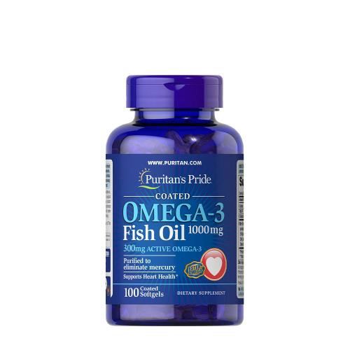 Puritan's Pride Omega-3 Fish Oil Coated 1000 mg (300 mg Active Omega-3) (100 Capsule morbida)