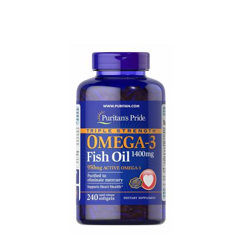 Puritan's Pride Triple Strength Omega-3 Fish Oil 1400 mg (950 mg Active Omega-3) (120 Capsule morbida)