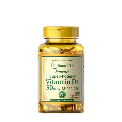 Puritan's Pride Vitamin D3 2000 IU (200 Capsule morbida)