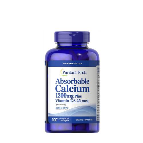 Puritan's Pride Absorbable Calcium 1200 mg with Vitamin D3 1000 IU (100 Capsule morbida)