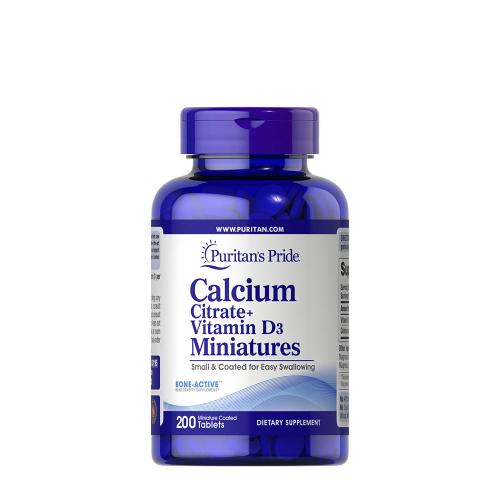 Puritan's Pride Calcium Citrate + Vitamin D3 Miniatures (200 Mini Bevonatos Compressa)