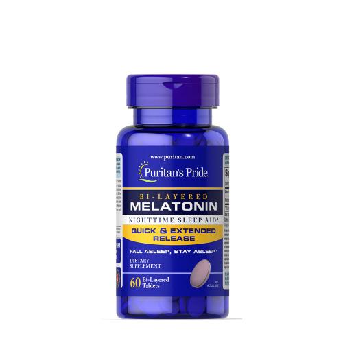 Puritan's Pride Bi-Layered Melatonin 5 mg (60 Bi-Layered Compressa)