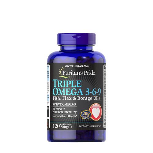 Puritan's Pride Triple Omega 3-6-9 Fish, Flax & Borage Oils (120 Capsule morbida)