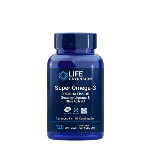 Life Extension Super Omega-3 Plus EPA/DHA Fish Oil, Sesame Lignans, Olive Extract (120 Capsule morbida)