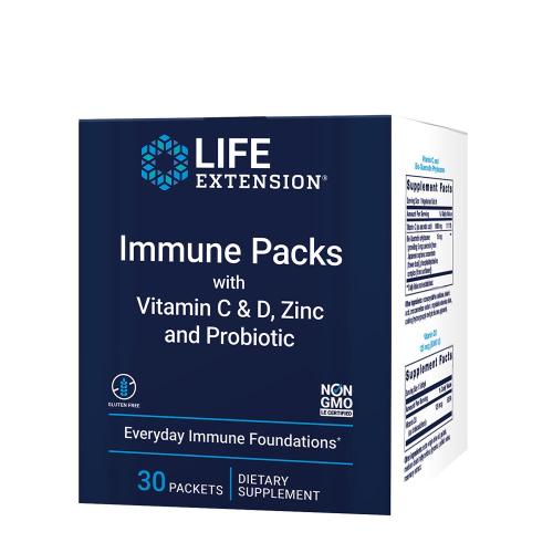Life Extension Immune Packs with Vitamin C & D, Zinc and Probiotic (30 Confezione)