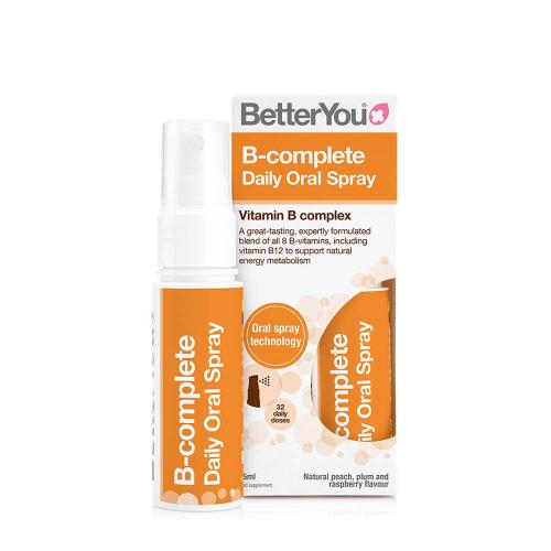 BetterYou B-Complete Oral Spray (25 ml, Pesca, Prugna e Lampone Naturale)