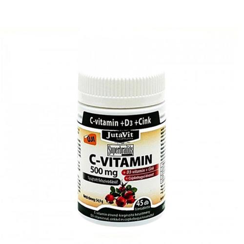 JutaVit Vitamin C 500 mg + D3 + Zinc tablet (45 Compressa)