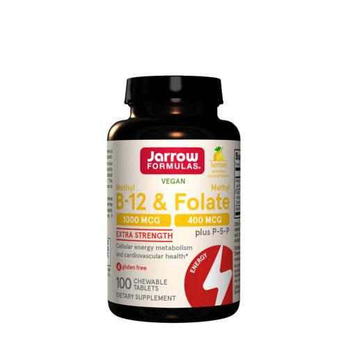 Jarrow Formulas Methyl B-12 & Methyl Folate 400 mcg (100 Compresse da masticare, Limone)