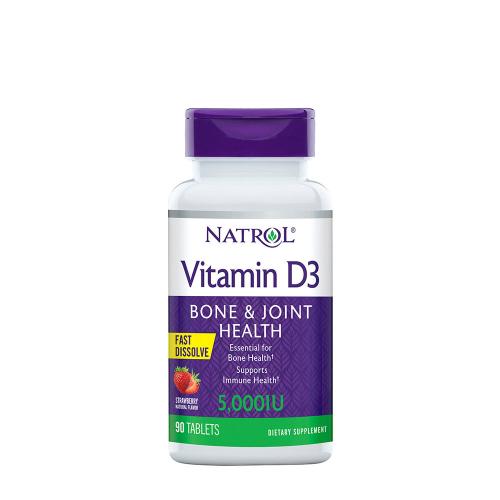 Natrol Vitamin D3 Fast Dissolve 5000 IU (90 Compresse da masticare, Fragola)