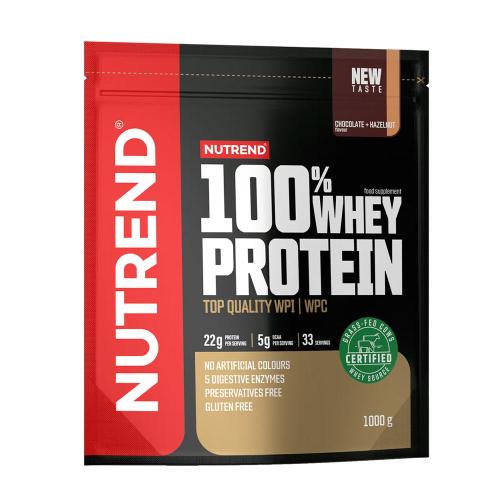 Nutrend 100% Whey Protein (1000 g, Cioccolato alla Nocciola)