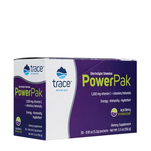 Trace Minerals Electrolyte Stamina Power Pak  (30 Confezione, Bacca di Acai)