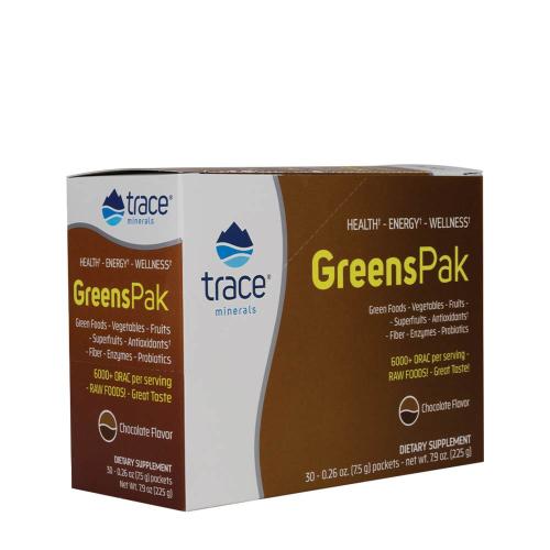 Trace Minerals Greens Pak  (30 Confezione, Cioccolato)