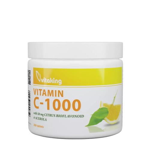 Vitaking Vitamin C 1000 mg with 50 mg Citrus Bioflavonoids and Acerola (200 Compressa)