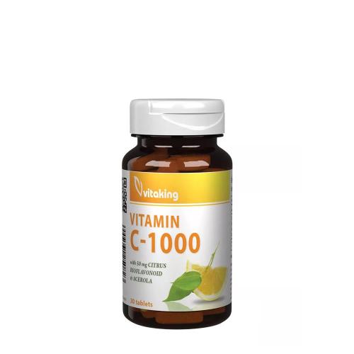 Vitaking Vitamin C 1000 mg with 50 mg Citrus Bioflavonoids and Acerola (30 Compressa)