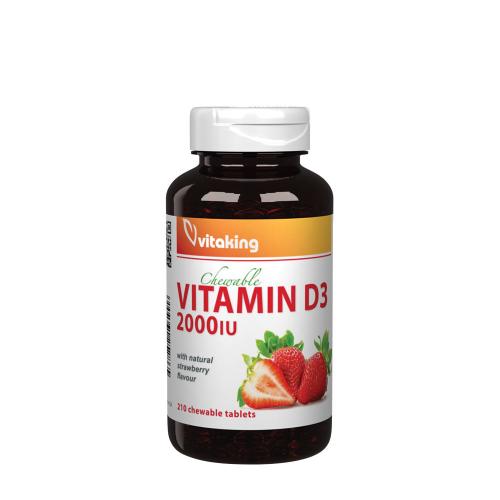 Vitaking Vitamin D3 2000 IU Chewable (210 Compresse da masticare, Fragola)