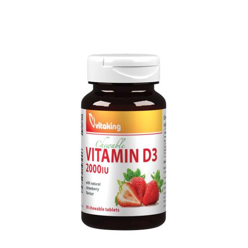 Vitaking Vitamin D3 2000 IU Chewable (90 Compresse da masticare, Fragola)