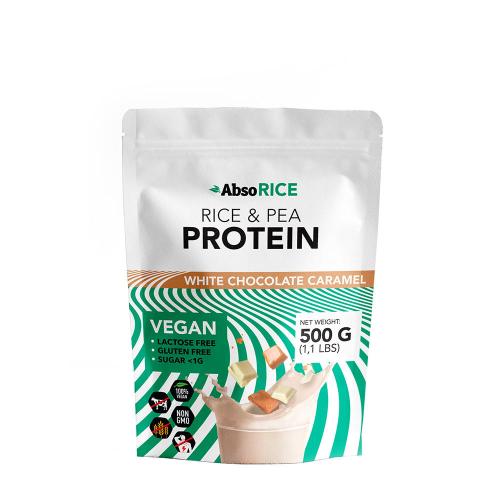 AbsoRICE Rice & Pea Protein - Vegan Protein Powder (500 g, Cioccolato bianco-caramello)