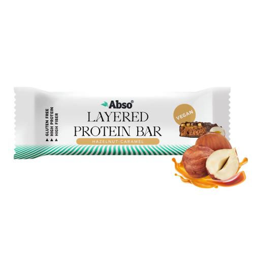 AbsoRICE AbsoBAR Layered Protein Bar - Vegan Protein Bar (50 g, alla Crema di nocciole al Caramello)