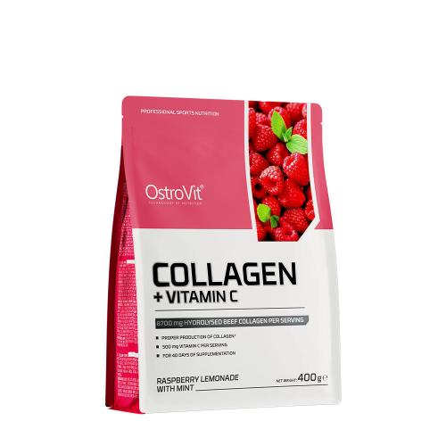 OstroVit Collagene + Vitamina C - Collagen + Vitamin C (400 g, Limonata al lampone con menta)