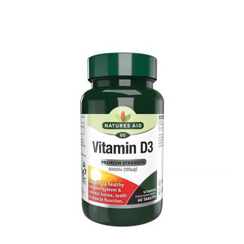 Natures Aid Vitamina D3 5000IU ad alta concentrazione - Vitamin D3 5000IU High Strength (60 Compressa)