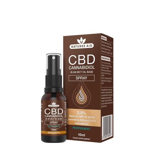 Natures Aid CBD Cannabidiolo Spray 2,5% - CBD Cannabidiol Spray 2,5% (10 ml, Menta Piperita)