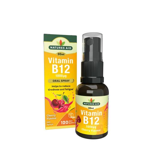 Natures Aid Vitamina B12 Spray orale giornaliero - Vitamin B12 Daily Oral Spray (30 ml, Ciliegia)