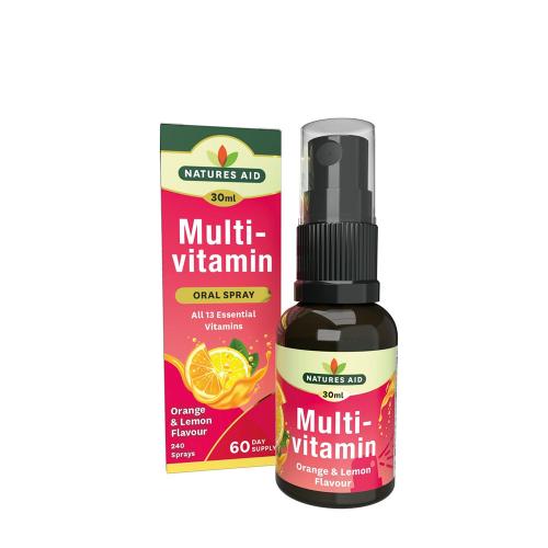 Natures Aid Spray orale giornaliero multivitaminico - Multivitamin Daily Oral Spray (30 ml, Limone e Arancia)