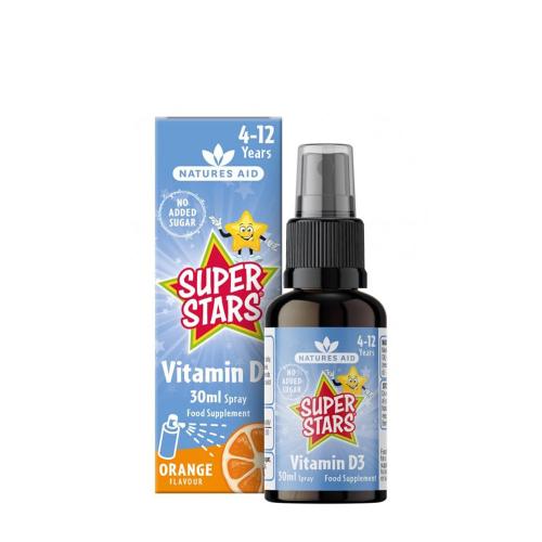 Natures Aid Spray alla vitamina D3 Super Stars - Super Stars Vitamin D3 Spray (30 ml, Arancia)