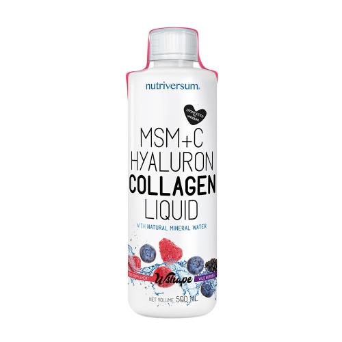 Nutriversum MSM+C Hyaluron Collagen Liquid - WSHAPE (500 ml, Frutti di Bosco)