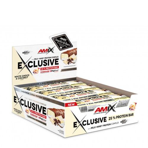 Amix Exclusive Protein Bar (12 x 85g, Cioccolato Bianco)