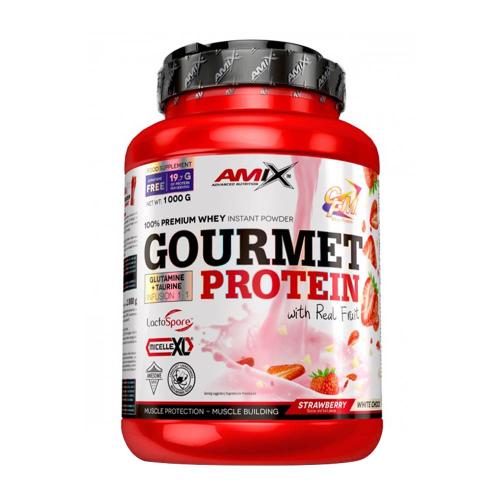 Amix Gourmet Protein (1000 g, Cioccolato Bianco alla Fragola)