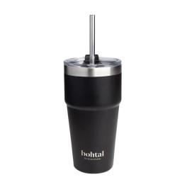   SmartShake Bohtal Double Insulated Travel Mug With Straw (600 ml, Nero)