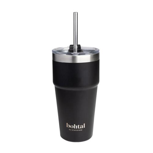 SmartShake Bohtal Double Insulated Travel Mug With Straw (600 ml, Nero)