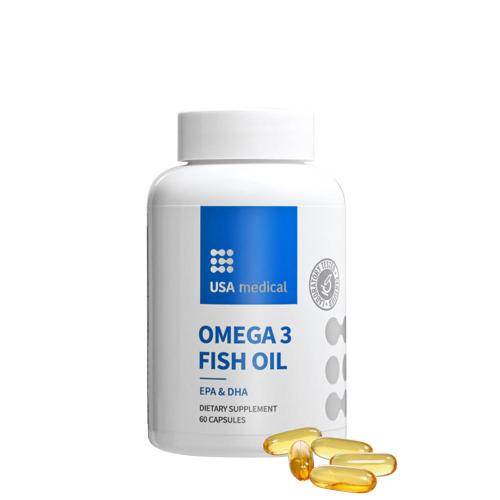 USA medical Omega 3 Fish Oil (60 Capsule morbida)