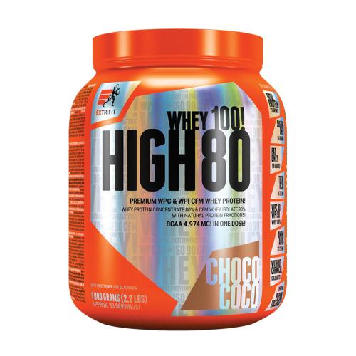 Extrifit Siero di latte alto 80 - High Whey 80 (1000 g, Cocco al Cioccolato)