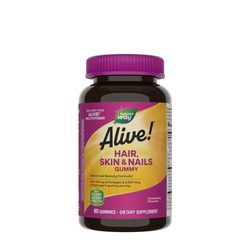 Nature's Way Alive!® Hair, Skin & Nails Gummies (60 Caramella gommosa, Fragola)