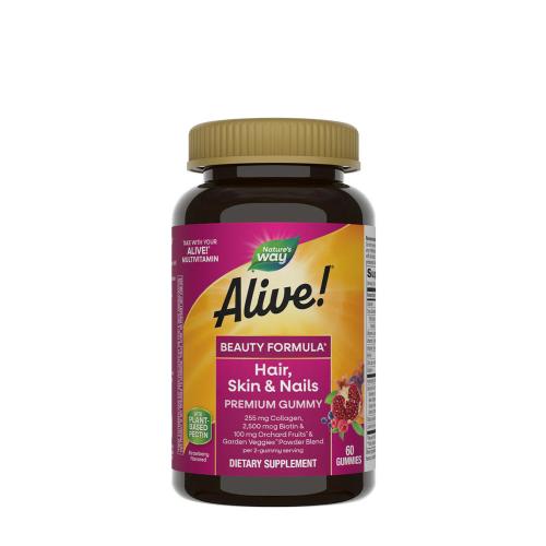 Nature's Way Alive!® Hair, Skin & Nails Gummies (60 Caramella gommosa, Fragola)