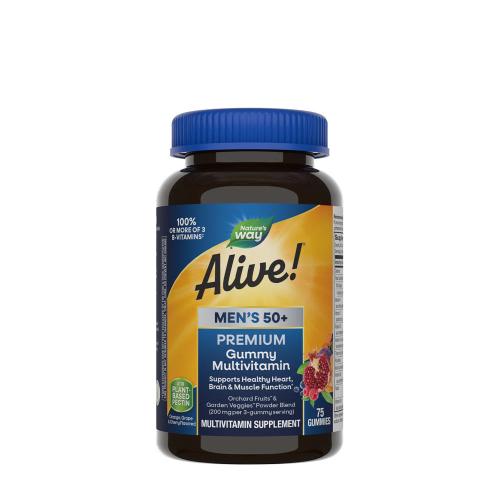 Natures Way Alive!® Premium Men’s 50+ Gummy Multivitamin (75 Caramella gommosa, Ciliegia, arancia e uva)